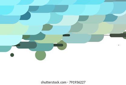 Light Blue, Yellow vector cover with rounded stripes. Capsules on blurred abstract background with gradient. The template can be used as a background.