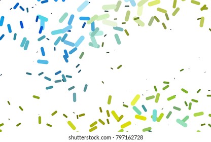Light Blue, Yellow vector cover with rounded stripes. Capsules on blurred abstract background with gradient. Smart design for your business advert.