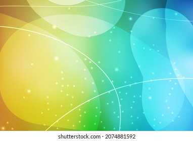 Light Blue, Yellow vector Decorative design in abstract style with bubbles, lines. Glitter abstract illustration with blurred drops of rain. Simple design for your web site.