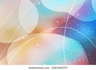 Azul claro, vector amarillo Diseño decorativo en estilo abstracto con burbujas, líneas. Ilustración abstracta brillante con gotas borrosas de lluvia. Fondo de escritorio para un teléfono móvil.