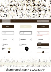 Light Blue, Yellow vector design ui kit with dots. Web ui kit with abstract gradient circles in its header. Modern template for your landing page.
