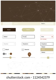 Light Blue, Yellow vector design ui kit with mosaic, circles. Ui Ux kit with colorful polygonal background in its header. This sample is for your website.