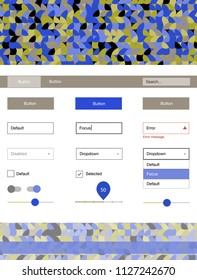 Light Blue, Yellow vector design ui kit with dots. Decorative ui kit design in abstract style with colorful dots. Simple colorful design for websites.