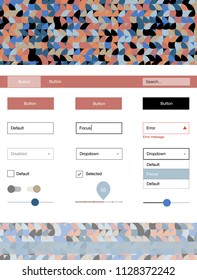 Light Blue, Yellow vector design ui kit with dots. Colorful ui/ux kit with header consisted of spheres. Modern template for your landing page.