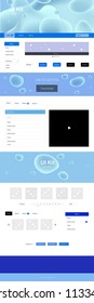 Light Blue, Yellow vector design ui kit with curved circles. Elegant bright illustration with gradient  in memphis style. Beautiful layout for websites, landing pages.