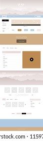 Light Blue, Yellow vector design ui kit with landscape.