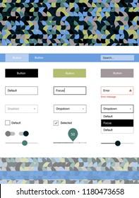 Light Blue, Yellow vector design ui kit with dots. Decorative ui kit design in abstract style with colorful dots. This template you can use for websites.