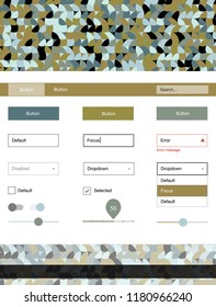 Light Blue, Yellow vector design ui kit with dots. Web ui kit with abstract gradient circles in its header. This sample is for your landing page.