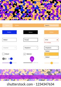 Light Blue, Yellow vector design ui kit with dots. Colorful Style guide with circles on abstract background. Simple colorful design for websites.