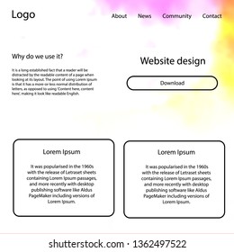 Light Blue, Yellow vector design ui kit with universe stars. Beautiful ui ux kit with colorful sky in its header. This template you can use for landing pages.