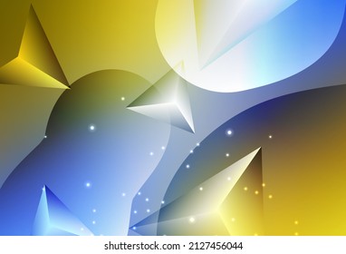 Light Blue, Yellow vector Design with connection of dots and lines on colorful background. Illustration with set of shining colorful abstract circles. Modern design for a business card.
