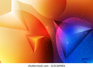 Diseño vectorial amarillo claro azul con conexión de puntos y líneas sobre fondo colorido. Ilustración abstracta con burbujas de colores al estilo natural. Fondo de escritorio para un teléfono móvil.