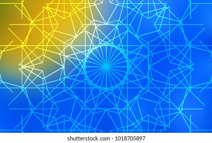Light Blue, Yellow vector doodle blurred background. Doodle illustration made by child in Origami style with gradient. The pattern can be used for heads of websites and designs.
