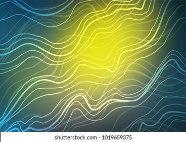 Light Blue, Yellow vector doodle blurred template. An elegant bright illustration with lines in Natural style. The pattern can be used for coloring books and pages for kids.