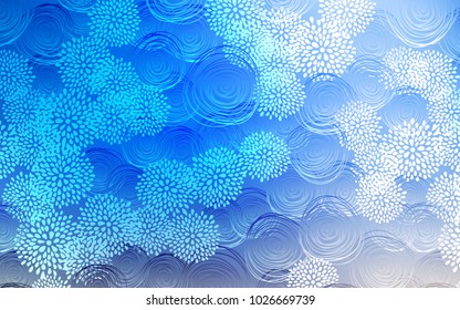 Light Blue, Yellow vector doodle blurred template. Creative illustration in blurred style with flowers. Brand-new style for your business design.