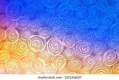 Light Blue, Yellow vector doodle bright template. Roses on blurred abstract background with gradient. The pattern can be used for heads of websites and designs.