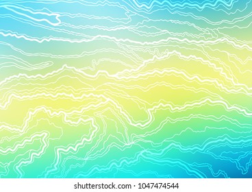 Light Blue, Yellow vector doodle blurred pattern. An elegant bright illustration with lines in Natural style. The pattern can be used for coloring books and pages for kids.