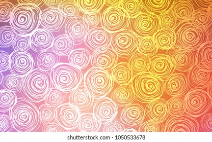Light Blue, Yellow vector doodle blurred texture. Roses on elegant natural pattern with gradient. The pattern can be used for heads of websites and designs.