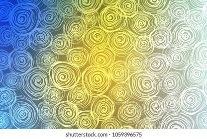 Light Blue, Yellow vector doodle bright pattern. A completely new color illustration in doodle style with roses. Brand-new style for your business design.