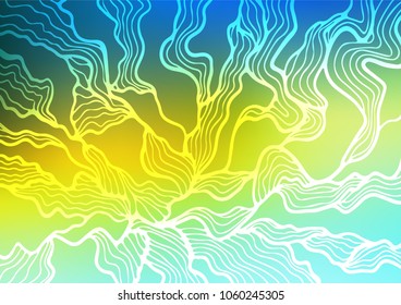 Light Blue, Yellow vector doodle blurred template. Sketchy hand drawn doodles on blurred background. A completely new design for your business.