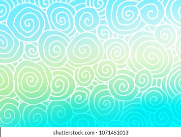 Light Blue, Yellow vector doodle blurred texture. Colorful abstract illustration with lines in Asian style. The template can be used as a background for cell phones.