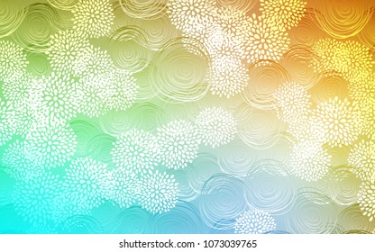 Light Blue, Yellow vector doodle blurred background. Brand-new colored illustration in blurry style with flowers. The doodle design can be used for your web site.