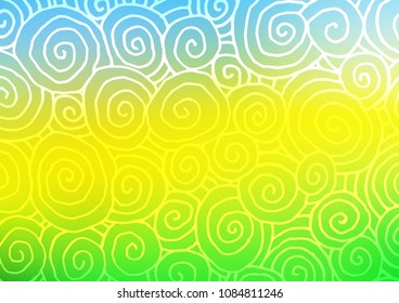 Light Blue, Yellow vector doodle blurred background. Brand-new colored illustration in blurry style with doodles. The doodle design can be used for your web site.