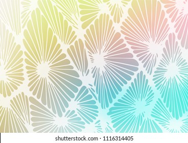 Light Blue, Yellow vector doodle blurred pattern. Creative illustration in blurred style with doodles and Zen tangles. The textured pattern can be used for website.