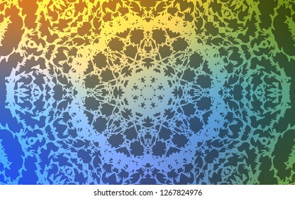 Light Blue, Yellow vector doodle blurred texture. Colorful abstract illustration with lines drawn by child in Asian style. A new texture for your design.