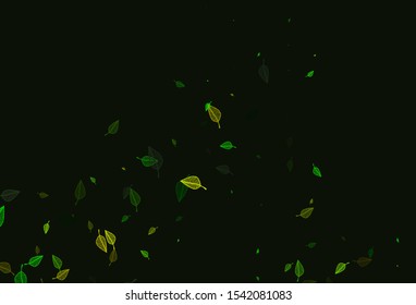 Light Blue, Yellow vector doodle layout. A vague abstract illustration with leaves in doodles style. Brand new style for your business design.