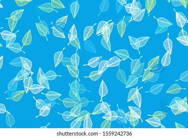 Light Blue, Yellow vector doodle cover. Creative illustration in simple style with leaves. A new texture for your design.