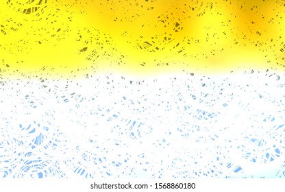 Light Blue, Yellow vector doodle blurred template. An elegant bright illustration with roses in Natural style. A new texture for your design.