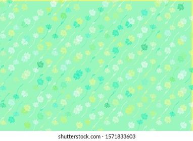 Light Blue, Yellow vector doodle template. Glitter abstract illustration with leaves. Pattern for wallpapers and coloring books.