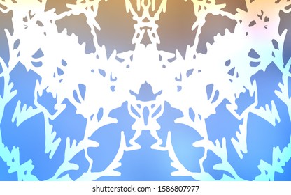 Light Blue, Yellow vector doodle bright pattern. Doodles created by child on blurred abstract background with gradient. Brand-new design for your business.