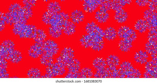 Light Blue, Yellow vector doodle background with flowers. Illustration with abstract colorful flowers with gradient. Smart design for leaflets, books.