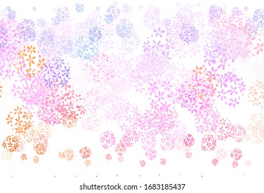 Light Blue, Yellow vector doodle backdrop with leaves. Shining colored illustration with leaves in doodle style. Elegant pattern for your brand book.