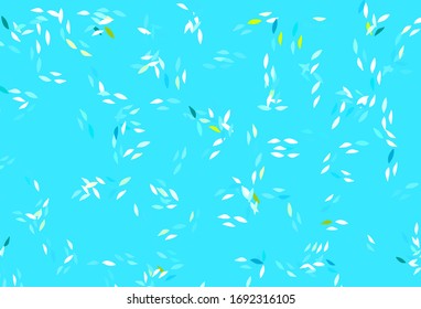 Light Blue, Yellow vector doodle layout with leaves. Colorful illustration in doodle style with leaves. A new texture for your wallpaper design.