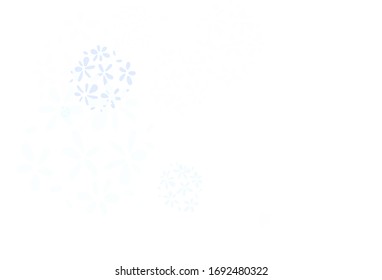 Light Blue, Yellow vector doodle pattern with leaves. Shining colored illustration with leaves in doodle style. Pattern for wallpapers, coloring books.