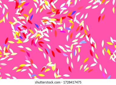 Light Blue, Yellow vector doodle layout with leaves. Creative illustration in blurred style with leaves. New design for your business.