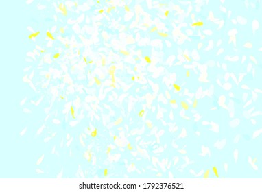 Light Blue, Yellow vector doodle pattern with leaves. Creative illustration in blurred style with leaves. New design for your business.