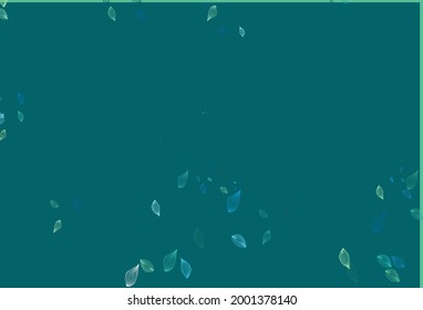 Light Blue, Yellow vector doodle cover. Abstract leaves with gradient on simple background. New template for your brand book.