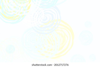 Light Blue, Yellow vector doodle background with roses. Creative illustration in blurred style with flowers. Elegant pattern for your brand book.