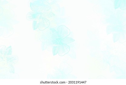 Light Blue, Yellow vector doodle template with flowers. Brand new colored illustration with flowers. Hand painted design for web, leaflets.