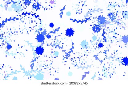 Light Blue, Yellow vector doodle background with flowers Illustration with colorful abstract doodle flowers. New template for your brand book.