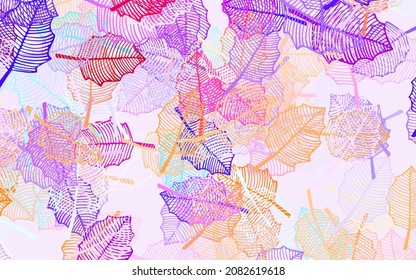 Light Blue, Yellow vector doodle layout with leaves. An elegant bright illustration with leaves and flowers. The best design for your business.