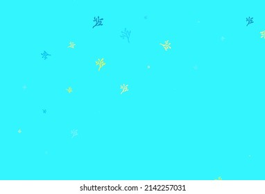 Hellblau, gelbe Vektor-Doodle-Textur mit Ästen. Moderne abstrakte Illustration mit Blättern und Ästen. Neue Vorlage für Ihr Design.