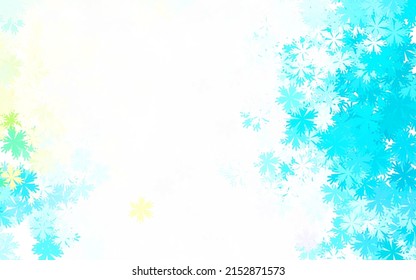 Light Blue, Yellow vector doodle background with flowers. An elegant bright illustration with flowers. Brand new design for your business.