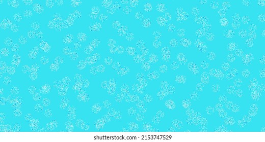 Light blue, yellow vector doodle pattern with flowers. Gradient colorful abstract flowers on simple background. Colorful pattern for spring parties.