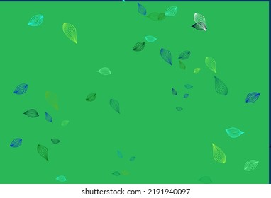 Light Blue, Yellow vector doodle layout. Shining colorful illustration with leaves in doodle style. Hand painted design for web, leaflet, textile.