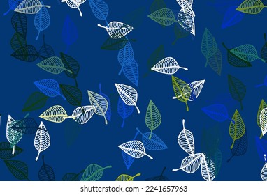 Light Blue, Yellow vector doodle layout. New colorful illustration in doodle style with leaves. Pattern for wallpapers and coloring books.